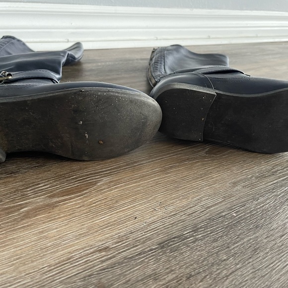 Dark Blue Knee High Riding Boots - Picture 3 of 4